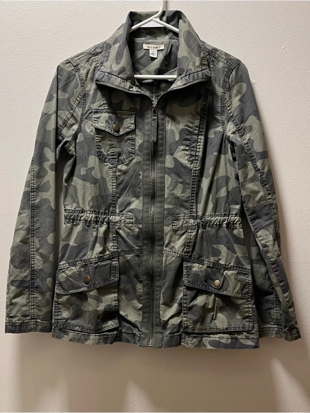 Mi Ami Cammo Pattern Military Style Casual Lightweight Jacket, Sz S, Women’s - Picture 3 of 8